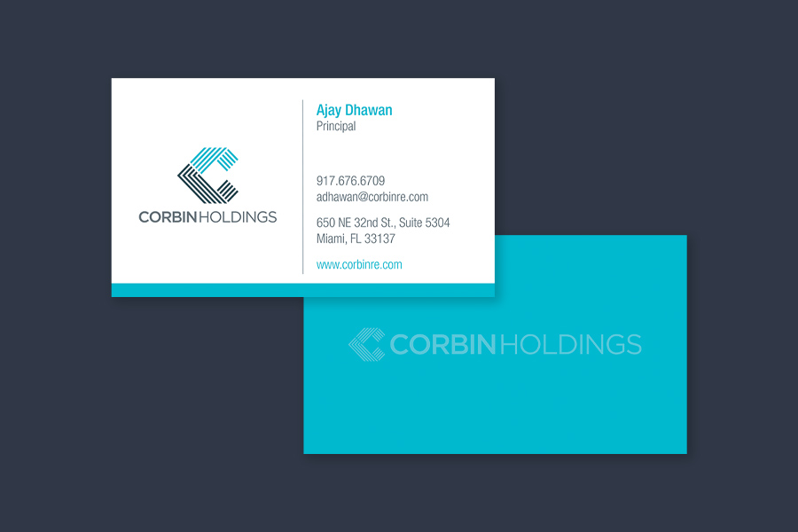Biz Card Design for Finance Company - Corbin Holdings