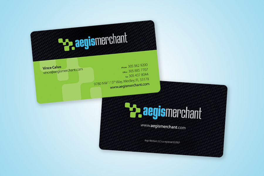 Business Card Design Credit Card Processor- Aegis Merchant