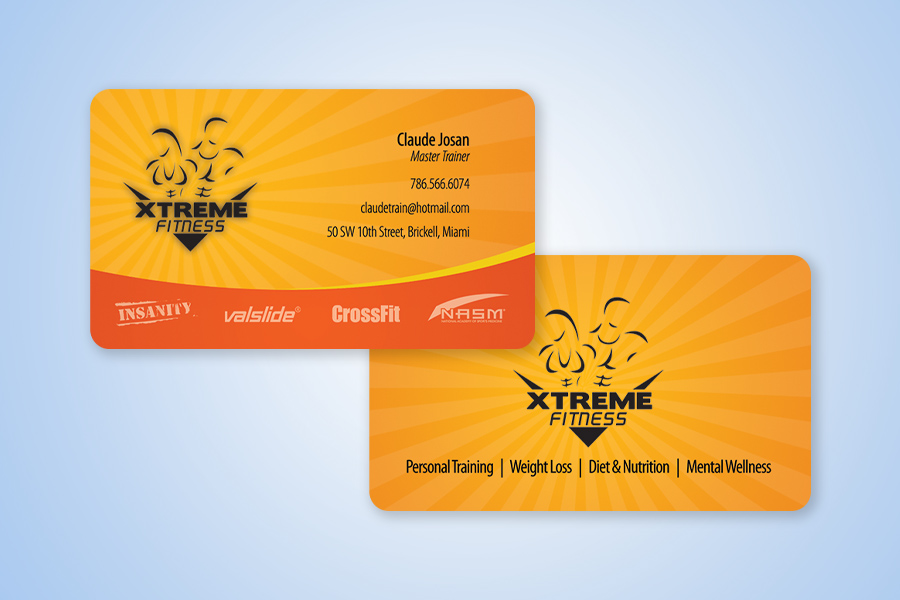 Personal Trainer Business Card Design - Xtreme Fitness