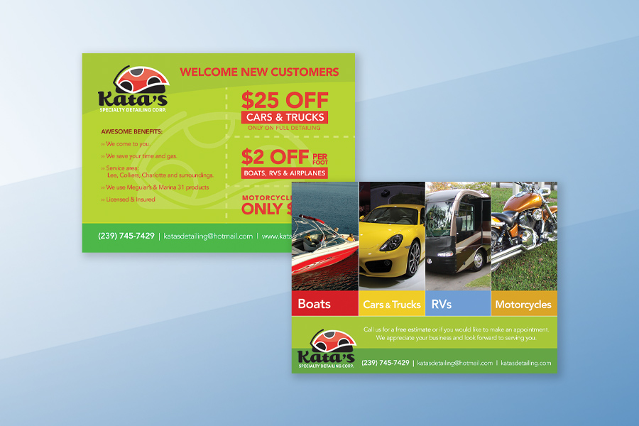 Postcard and Flyer Design - Car Wash Business