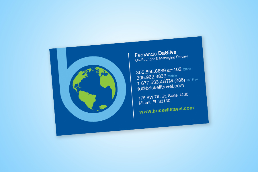 Business Card Design for Travel Agency - Brickell Travel