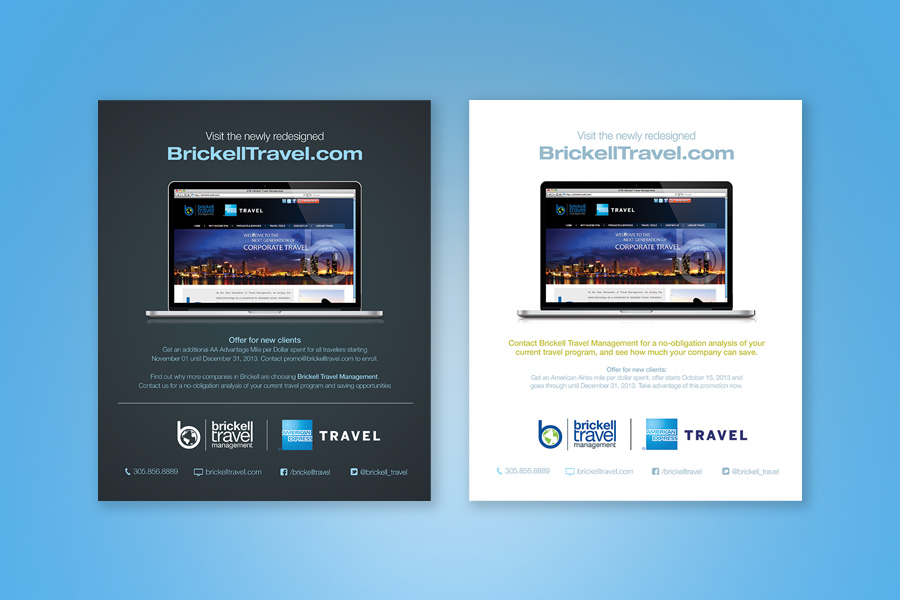 Advertisement Design for Travel Company - Brickell Travel